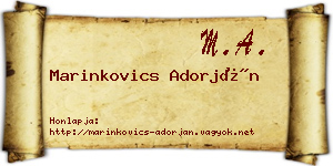 Marinkovics Adorján névjegykártya